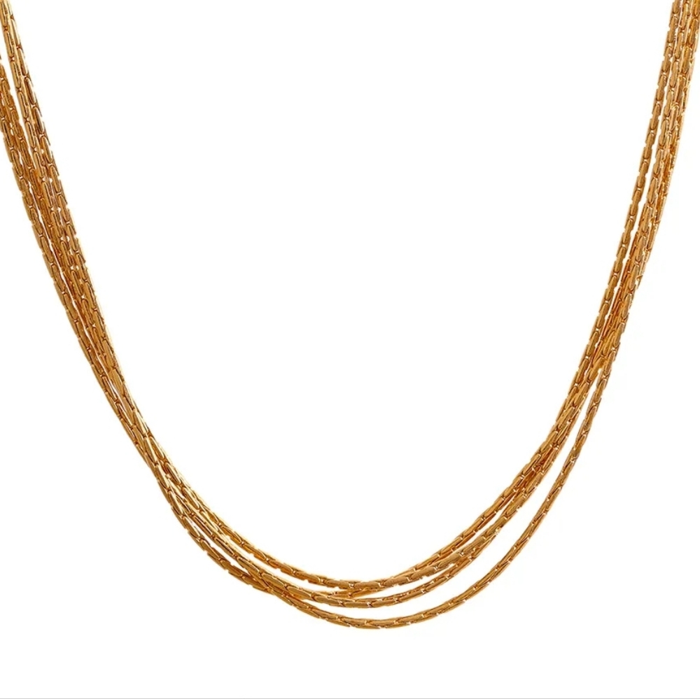 MultiLayered Thin Chain Choker Necklace